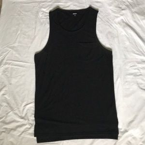 Longline Black Tank Top Double Hem